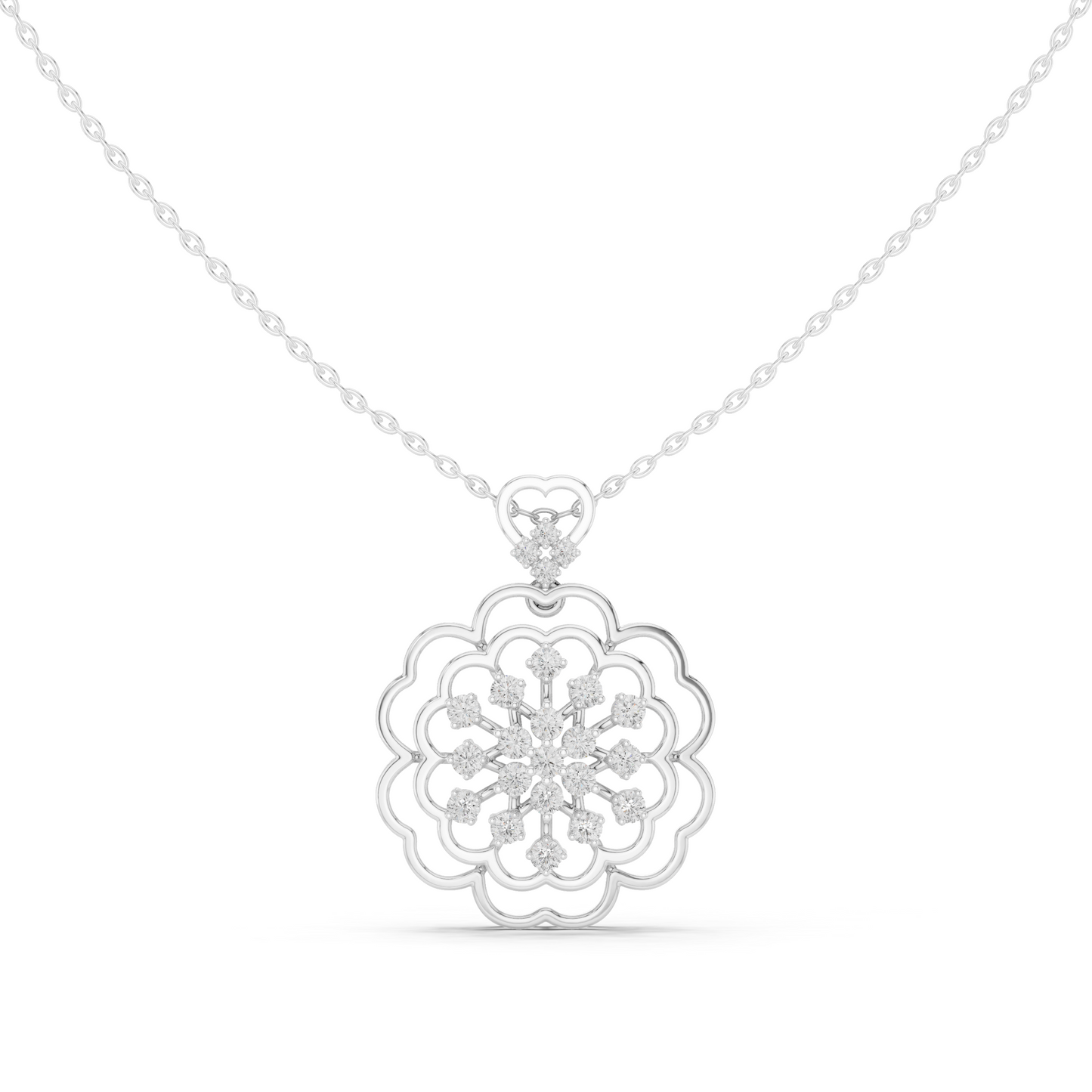 Wildflower Sunburst Diamond Pendant (without Chain)