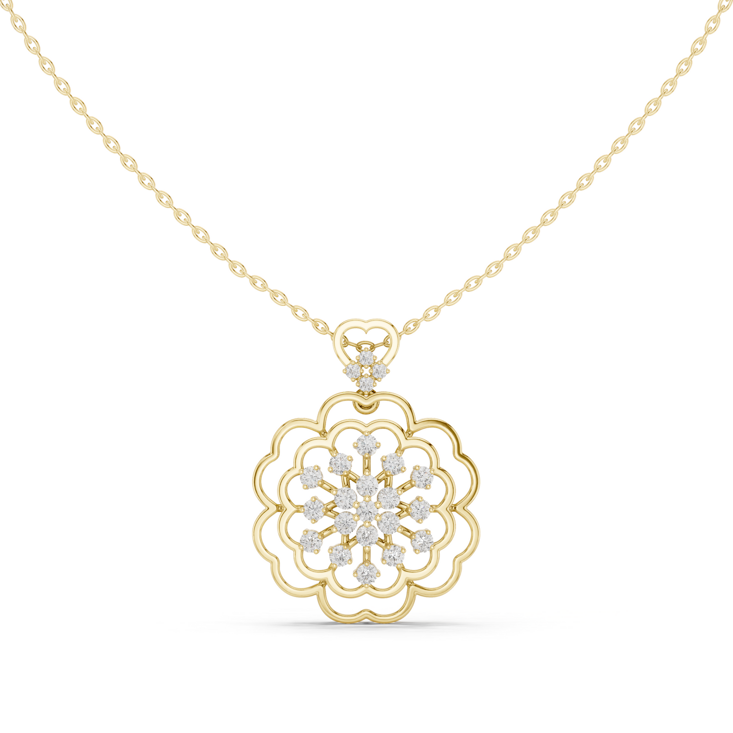 Wildflower Sunburst Diamond Pendant (without Chain)