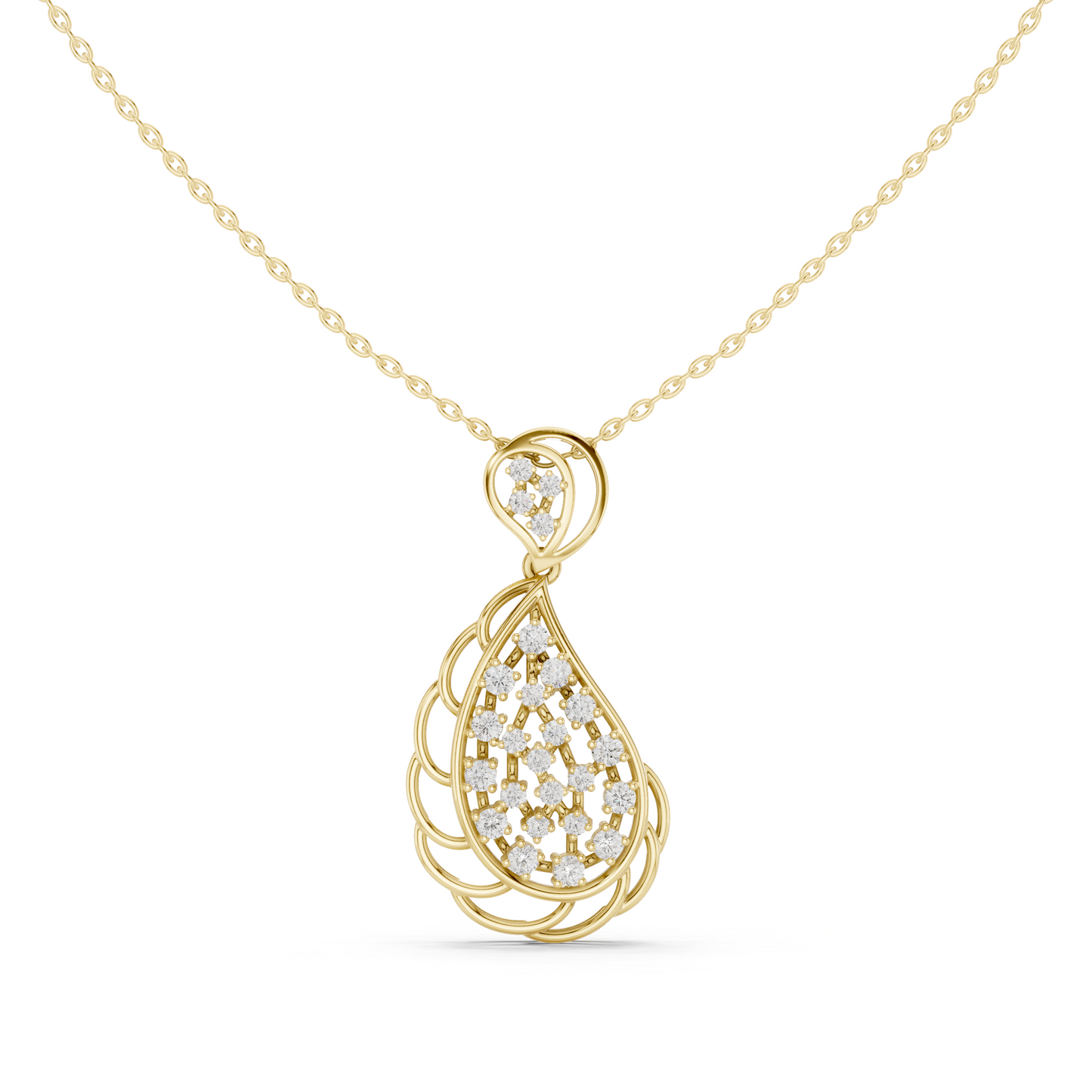Golden Whisper Diamond Pendant (without Chain)