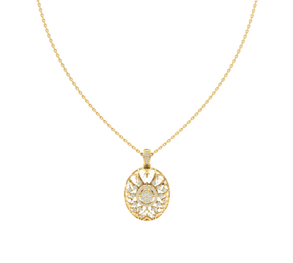 Intricate Floral Diamond Pendant (without Chain)
