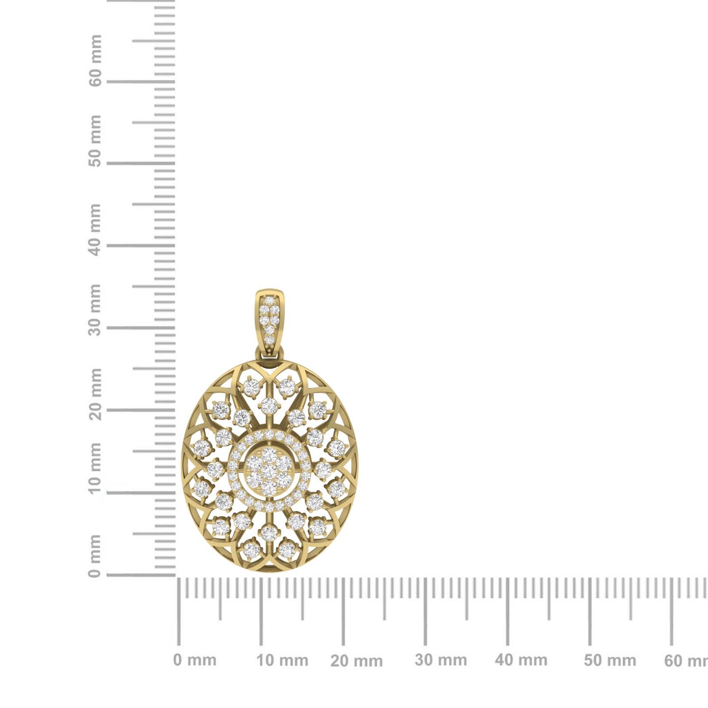 Intricate Floral Diamond Pendant (without Chain)