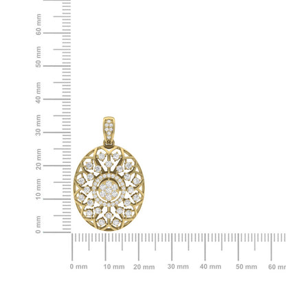 Intricate Floral Diamond Pendant (without Chain)