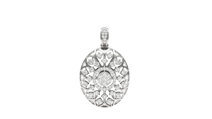 Intricate Floral Diamond Pendant (without Chain)