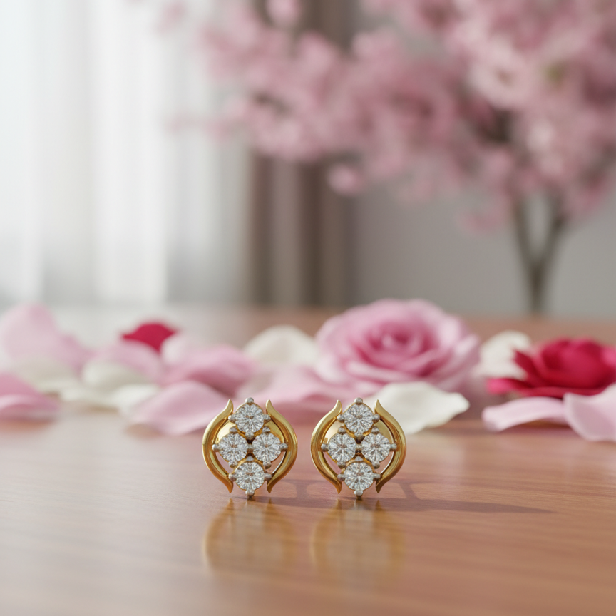 Diamond Blossom Earrings