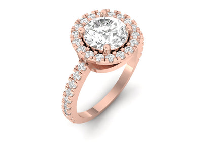 1.50 Carat Round Elegant Women Halo Ring