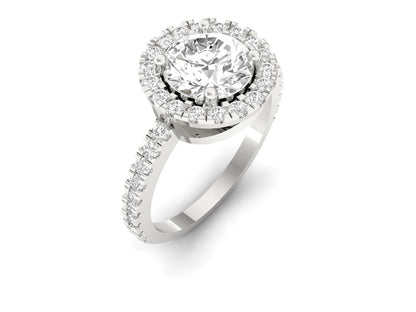 1.50 Carat Round Elegant Women Halo Ring