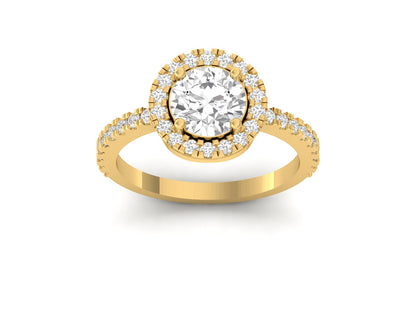 1.50 Carat Round Elegant Women Halo Ring