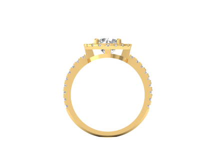 1.50 Carat Round Elegant Women Halo Ring