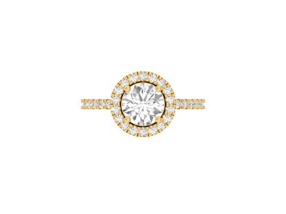 1.50 Carat Round Elegant Women Halo Ring