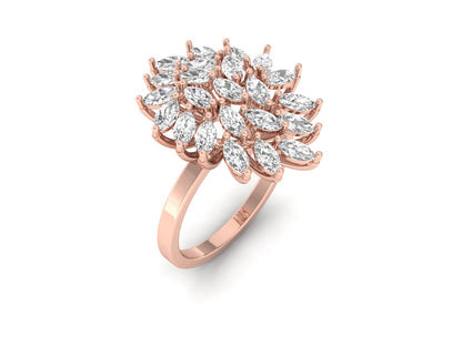 Marquise-Cut Diamonds Cocktail Ring