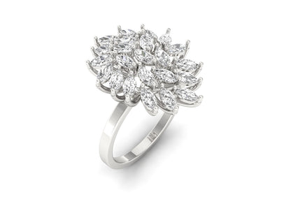 Marquise-Cut Diamonds Cocktail Ring