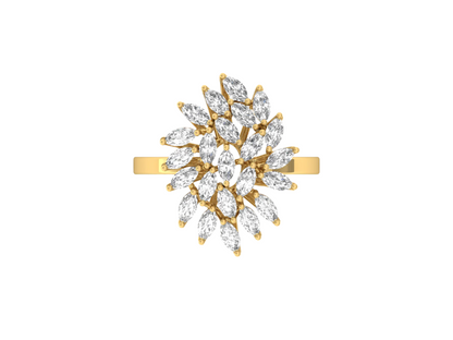 Marquise-Cut Diamonds Cocktail Ring