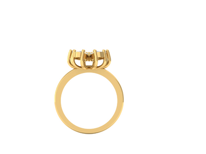 Elegant Flower Ring with Pear-Cut Diamonds