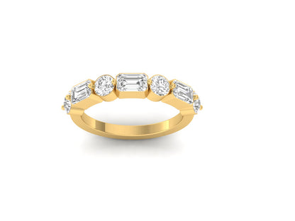 Mix Cut Diamond Band Ring