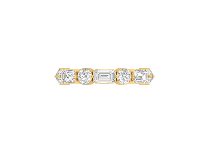 Mix Cut Diamond Band Ring