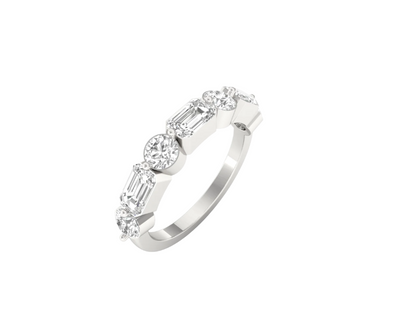 Mix Cut Diamond Band Ring
