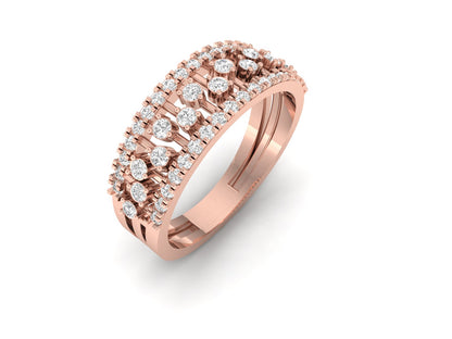 Triple Row Diamond Band Ring