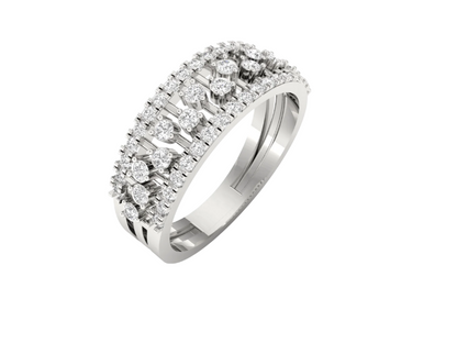 Triple Row Diamond Band Ring