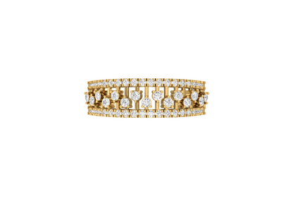 Triple Row Diamond Band Ring
