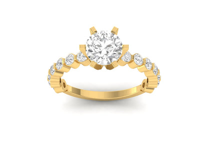 1.50 Carat Round Solitaire with Diamond Band