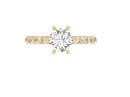 1.50 Carat Round Solitaire with Diamond Band