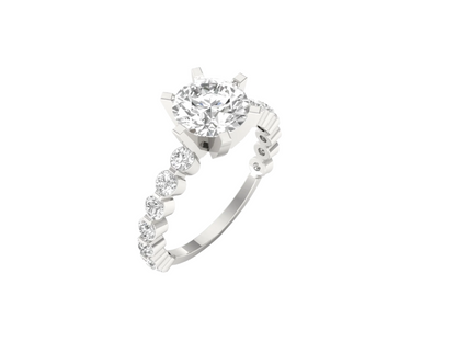 1.50 Carat Round Solitaire with Diamond Band