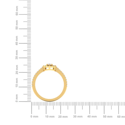 30 Cent Pear Halo Ring