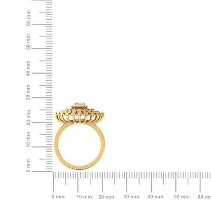 Exquisite Emerald Center Diamond  Cocktail Ring
