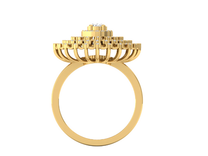 Exquisite Oval Center Diamond Cocktail Ring