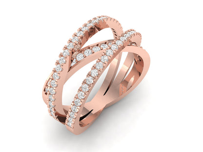 Elegant Crossover Diamond Ring