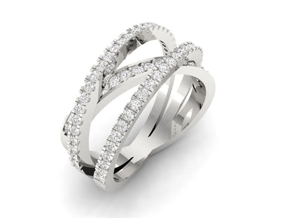 Elegant Crossover Diamond Ring