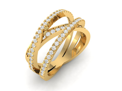 Elegant Crossover Diamond Ring