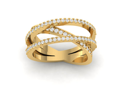 Elegant Crossover Diamond Ring
