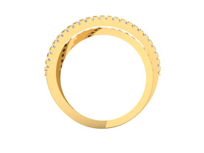 Elegant Crossover Diamond Ring