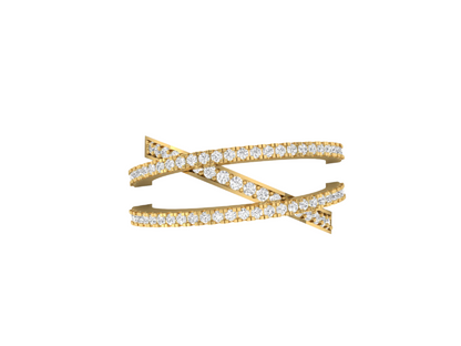 Elegant Crossover Diamond Ring