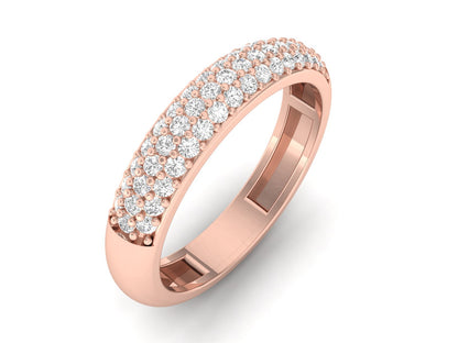 Triple Row Diamond Half Eternity Ring