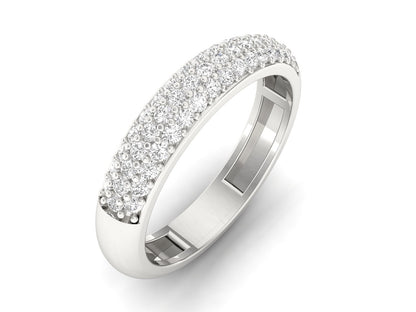 Triple Row Diamond Half Eternity Ring