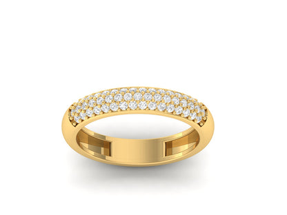 Triple Row Diamond Half Eternity Ring