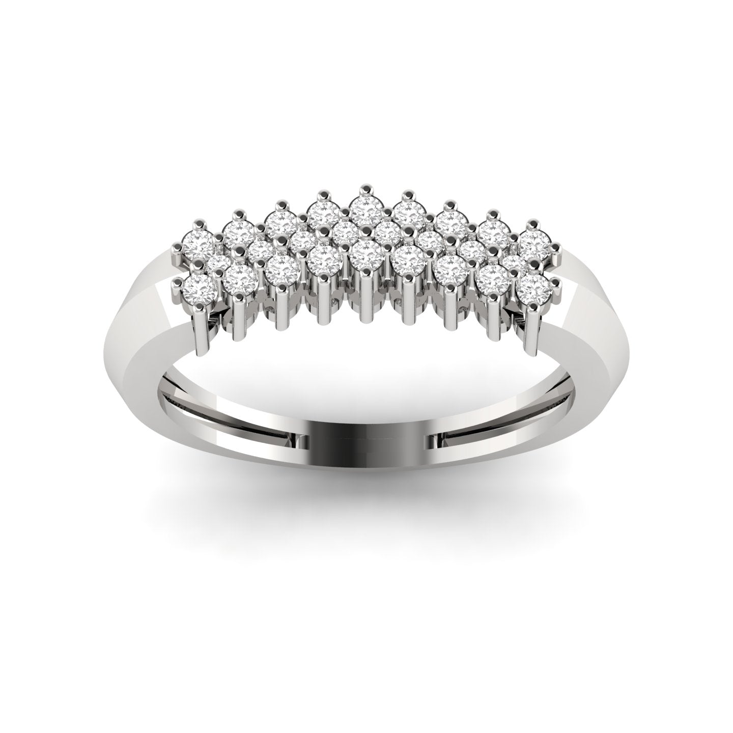 Elegant Three-Tier Diamond Band Ring