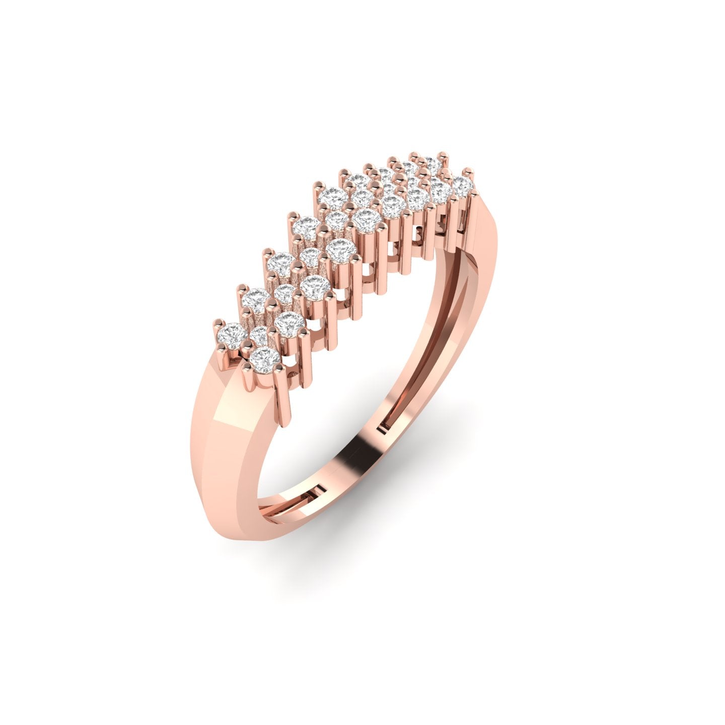 Elegant Three-Tier Diamond Band Ring
