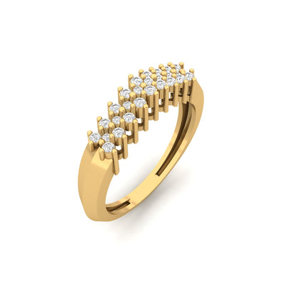 Elegant Three-Tier Diamond Band Ring