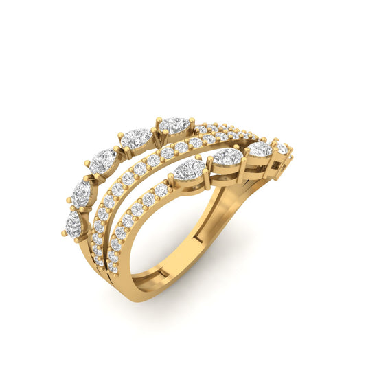 Shimmering Triple Band Diamond Ring