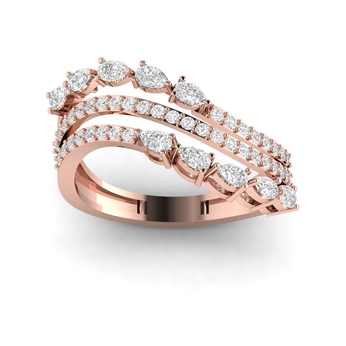 Shimmering Triple Band Diamond Ring