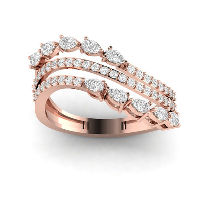 Shimmering Triple Band Diamond Ring