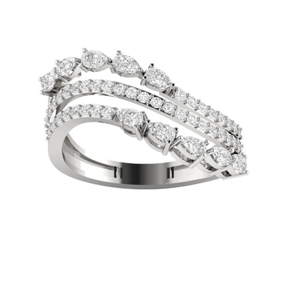 Shimmering Triple Band Diamond Ring