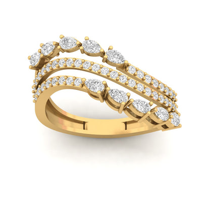 Shimmering Triple Band Diamond Ring