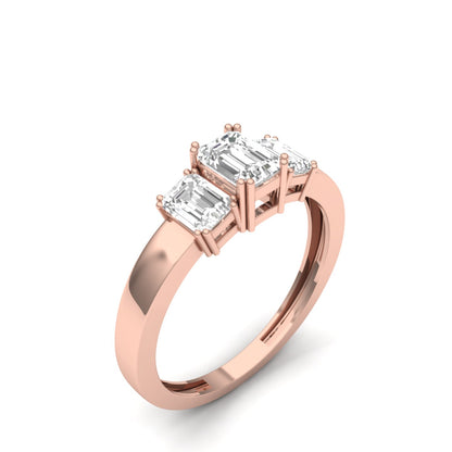 Timeless Trinity Emerald Cut Diamond Ring