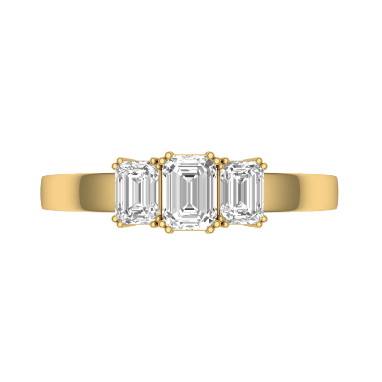 Timeless Trinity Emerald Cut Diamond Ring