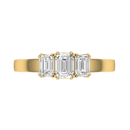 Timeless Trinity Emerald Cut Diamond Ring