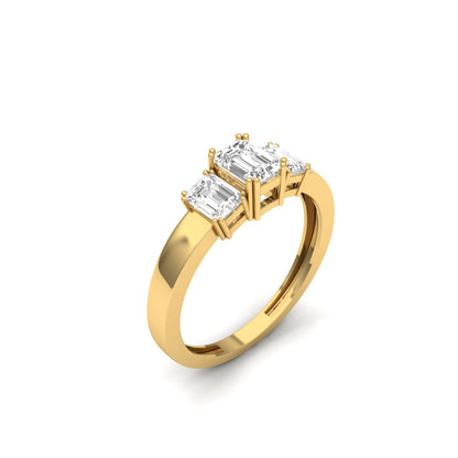 Timeless Trinity Emerald Cut Diamond Ring